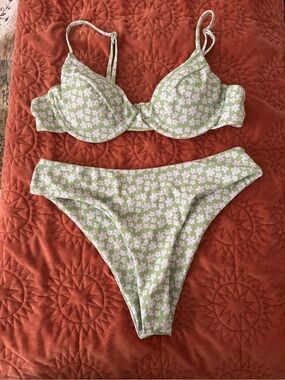 Aurelle green floral swimsuit